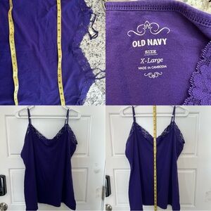 A43-Lot of 7 Women’s Camisoles XL – Old Navy, Hang Ten, Energie – No Shelf Bra